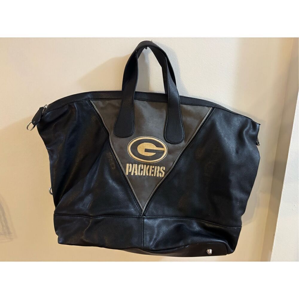 Green Bay Packer Leather Overnight Bag